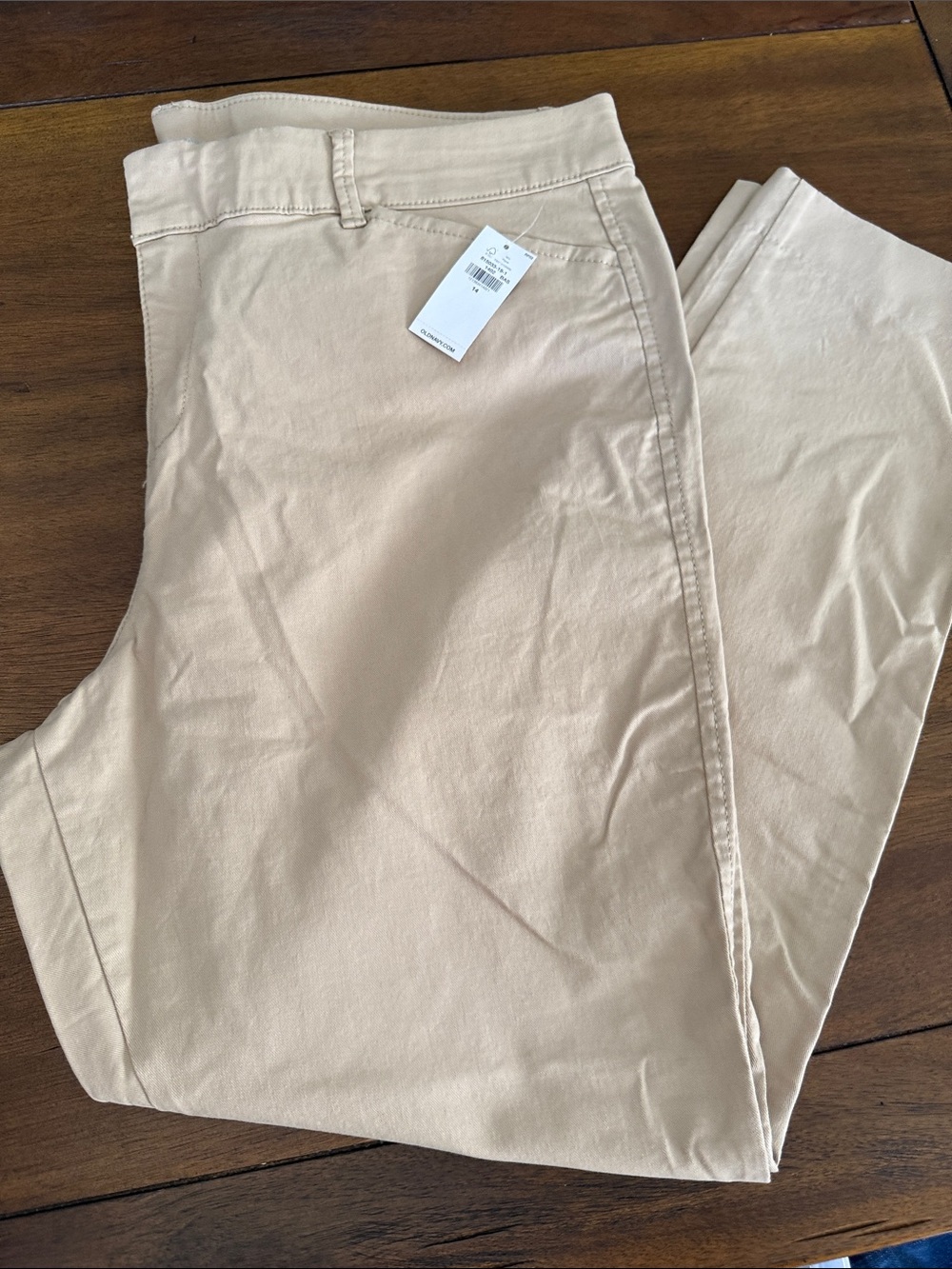Old Navy Women's Beige Straight-Leg Chinos